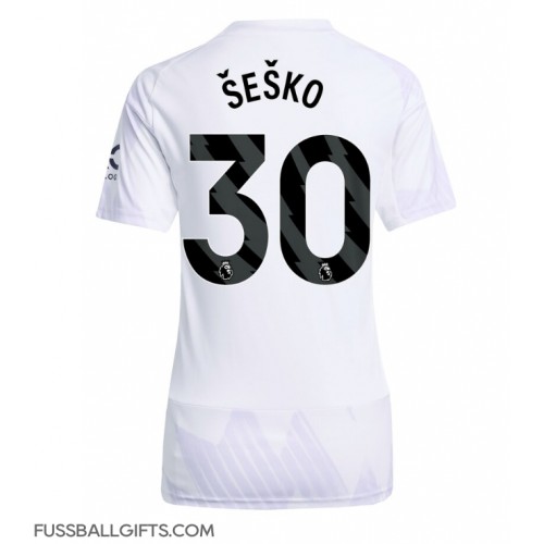 Manchester United Benjamin Sesko #30 Fußballbekleidung Auswärtstrikot Damen 2025-26 Kurzarm